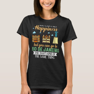 リオデジャネイロブラジルのシティスカイラインの地図 Tシャツ