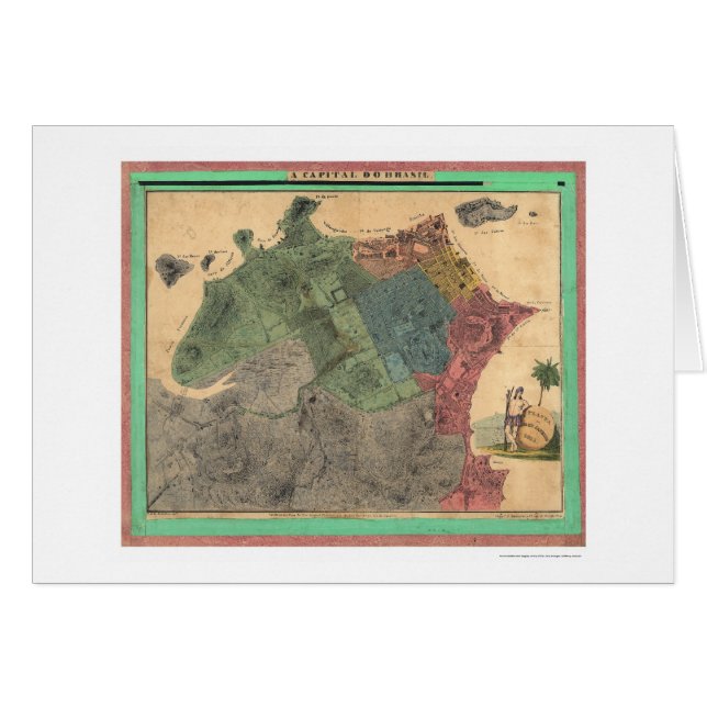 リオデジャネイロブラジルの地図1831年 (正面横)