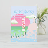 リオデジャネイロブラジルトラベルアートブルーイラストレーション シーズンカード (スタンド正面)