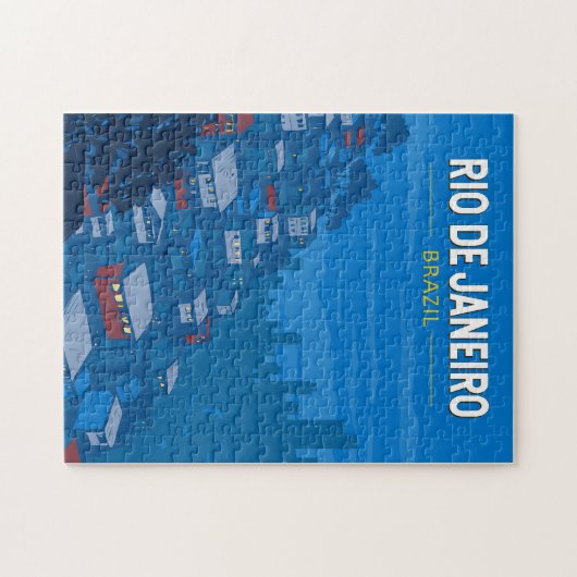 リオデジャネイロブラジルファヴェラトラベルアートヴィンテージ ジグソーパズル (横)