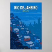 リオデジャネイロブラジルファヴェラトラベルアートヴィンテージ ポスター (正面)