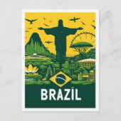 リオデジャネイロブラジルヴィンテージ旅行イラストレーション ポストカード (正面)