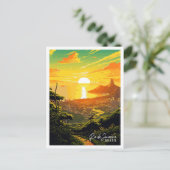 リオデジャネイロブラジルヴィンテージ旅行イラストレーション ポストカード (スタンド正面)