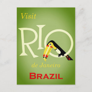 リオデジャネイロブラジルヴィンテージ旅行ポスター ポストカード