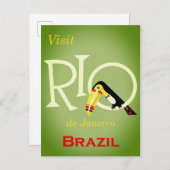 リオデジャネイロブラジルヴィンテージ旅行ポスター ポストカード (正面/裏面)