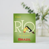 リオデジャネイロブラジルヴィンテージ旅行ポスター ポストカード (スタンド正面)