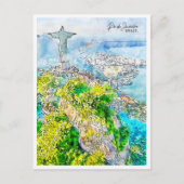 リオデジャネイロブラジルヴィンテージ旅行水の色 ポストカード (正面)
