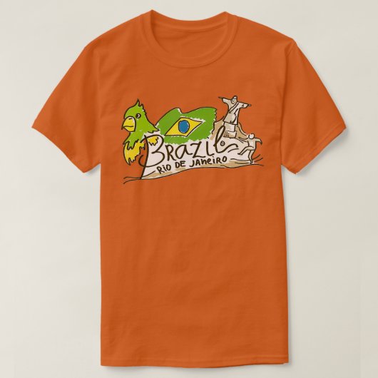 リオデジャネイロブラジル国旗キリスト亡命者 Tシャツ (デザイン正面)