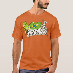 リオデジャネイロブラジル国旗キリスト亡命者 Tシャツ