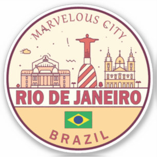 リオデジャネイロブラジル市スカイラインエンブレム シール