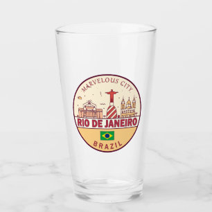 リオデジャネイロブラジル市スカイラインエンブレム タンブラーグラス