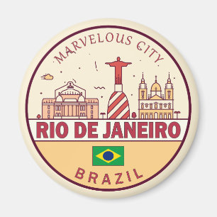 リオデジャネイロブラジル市スカイラインエンブレム マグネット