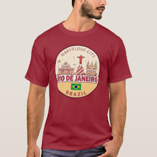 リオデジャネイロブラジル市スカイラインエンブレム Tシャツ