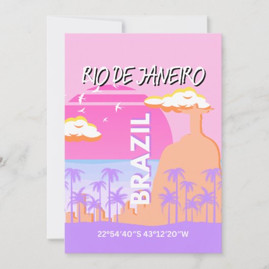 リオデジャネイロブラジル旅行アートピンクのポスター シーズンカード (正面)