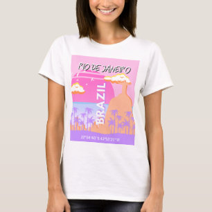 リオデジャネイロブラジル旅行アートピンクのポスター Tシャツ