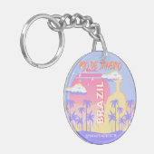 リオデジャネイロブラジル旅行アートブルーポスター キーホルダー (正面左)