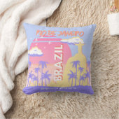 リオデジャネイロブラジル旅行アートブルーポスター クッション (ブランケット)