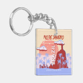 リオデジャネイロブラジル旅行アートレトロポスター キーホルダー (正面左)