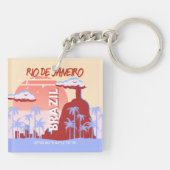 リオデジャネイロブラジル旅行アートレトロポスター キーホルダー (裏面)