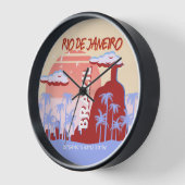リオデジャネイロブラジル旅行アートレトロポスター 壁時計 (傾斜)