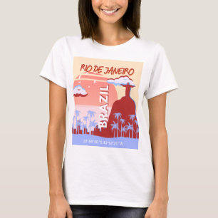 リオデジャネイロブラジル旅行アートレトロポスター Tシャツ