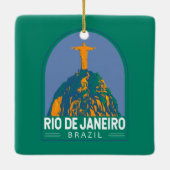リオデジャネイロブラジル旅行アートヴィンテージ セラミックオーナメント (裏面)