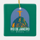 リオデジャネイロブラジル旅行アートヴィンテージ セラミックオーナメント (正面)