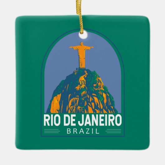 リオデジャネイロブラジル旅行アートヴィンテージ セラミックオーナメント (正面)