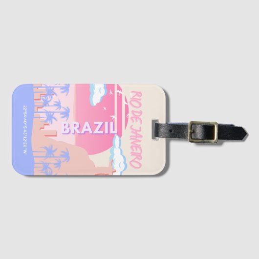 リオデジャネイロブラジル旅行アート ラゲッジタグ (正面横)