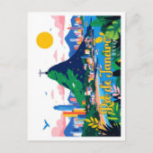 リオデジャネイロポップ・アートのブラジルアートトラベルイラストレーション ポストカード (正面)