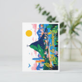 リオデジャネイロポップ・アートのブラジルアートトラベルイラストレーション ポストカード (スタンド正面)