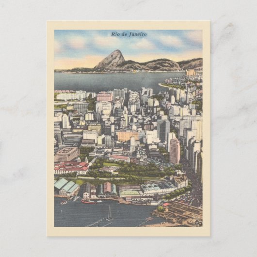 リオデジャネイロヴィンテージ1940年代シティシーン ポストカード (正面)