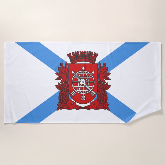 リオデジャネイロ国旗（ブラジル） ビーチタオル (正面)