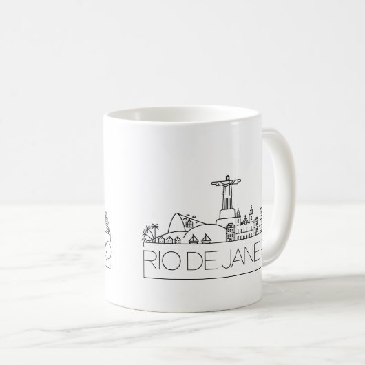 リオデジャネイロ様式化スカイラインコーヒーマグ コーヒーマグカップ (正面右)