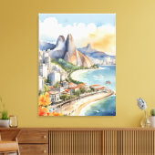 リオデジャネイロ水彩画 キャンバスプリント (インサイチュ (リビング))