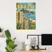 リオデジャネイロ、ブラジルヴィンテージ旅行 ポスター (ホームオフィス)