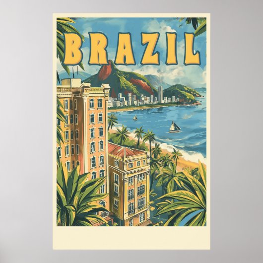 リオデジャネイロ、ブラジルヴィンテージ旅行 ポスター (正面)