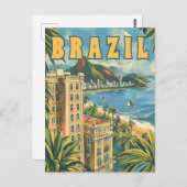 リオデジャネイロ、ブラジルヴィンテージ旅行 ポストカード (正面/裏面)