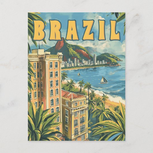リオデジャネイロ、ブラジルヴィンテージ旅行 ポストカード (正面)