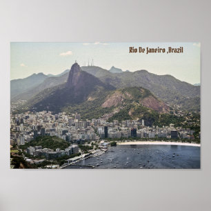 リオデジャネイロ，ブラジル山地ビーチ ポスター