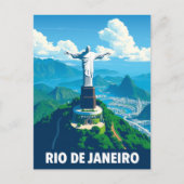 リオデジャネイロ，ブラジルChrist the Redeemerヴィンテージ ポストカード (正面)