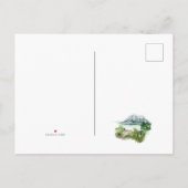 リオデスティネーションウェディングアナウンスメントの水彩地図 案内ポストカード (裏面)