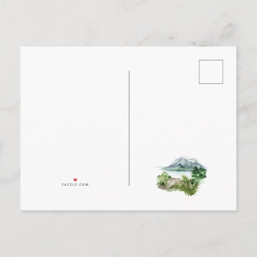 リオデスティネーションウェディングアナウンスメントの水彩地図 案内ポストカード (裏面)