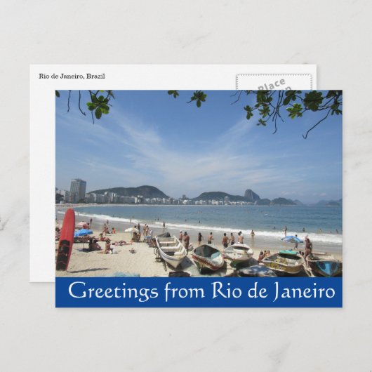 リオビーチ挨拶 ポストカード (正面/裏面)