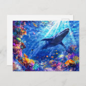 リオプレウロドン礁で泳ぐアニメ少年 シーズンポストカード (正面/裏面)