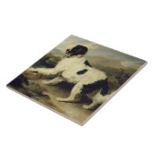 リオンと呼ばれるニューファンドランド犬, 1824 (キャンバス上の油) タイル (側面)