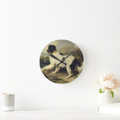 リオンと呼ばれるニューファンドランド犬, 1824 (キャンバス上の油) ラウンド壁時計 (ホーム)