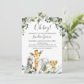 リオンベビーシャワー付きサファリ動物招待状 招待状 (スタンド正面)