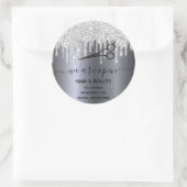 リオープニングヘアシルバーグリッター美しいサロンスパークル ラウンドシール (バッグ)