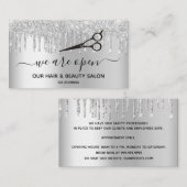 リオープニングヘア美しいサロングリッター銀の輝き 名刺 (正面/裏面)